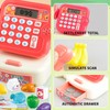 Children's cash register toy with calculator function, scanner, toy grocery