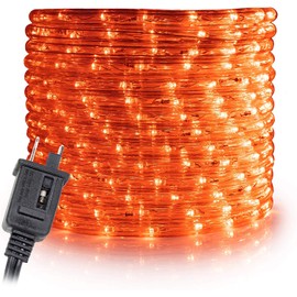WYZworks 50' feet Orange/Amber LED Rope Lights - Flexible 2 Wire Accent Holiday Christmas Party Decoration Lighting | UL Certified