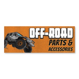 Off-Road Parts 12" x 4.5" Decal | Advertise Your Business | All Weather Can Apply to Any Surface | 4X4 Truck Rims Lift Kit | Made in The USA
