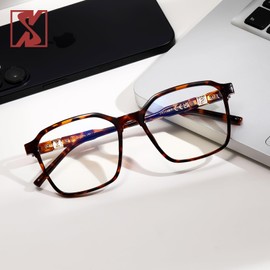 SHEEN KELLY TR90 Retro Blue Light Blocking Glasses Men Women Vintage Square CR39 Clear Lens 80s 90s Eyewear