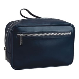 Leonhard Heyden Montreal Leather Toiletry Bag 25 cm, navy