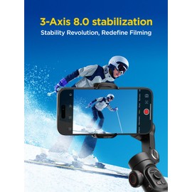 AOCHUAN AOCHUAN Gimbal Stabilizer for Smartphone, iPhone Gimbal w/Focus Wheel Face/Object Tracking Gimbal for iPhone 16 15 Pro Max/Android Foldable 3-Axis Handheld Phone Gimbal for Video Recording -Smart XE