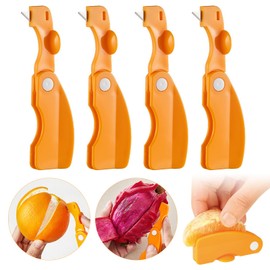 Bootoow Orange Peeler, 4 Pieces Universal Peeler, Multifunctional Orange Slicer, Lemon Peeler, Citrus Fruit Peeler, Plastic Peeler, Kitchen Appliances, Lemon and Grapefruit Peeler, Peeler