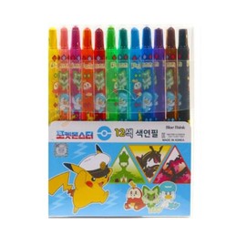 Pikachu 12 Count, Colored Pencil Set Twistable Crayons (Design May Vary) (12)