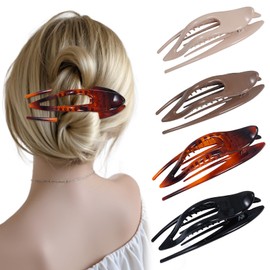 4 Pcs Flat Hair Claw Clips for Women French Clip for Women Thin and Thick Hair Stylish Lay Down Clips Large Alligator Clips Strong Hold No Slip Hair Barrettes