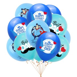 18 Pcs Happy Father's Day Balloons 12inch Father's Day Latex Balloons Best Dad Ever Party Decorations Supplies for Father's Day Party Father Birthday Party Favors