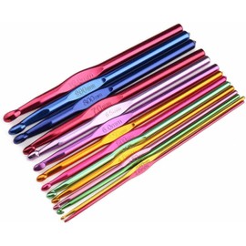 AARNAV Aluminum Multicolor Crochet Hooks Knit Weave Craft Yarn Sweater Woolen Clothes | Metal Crochet Hook Multicoloured 2mm to 12mm Craft Crochet Knitting Needles 15cm (2.5mm)