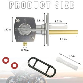 Wevdn Fuel Gas Tank Petcock Valve, Fuel Petcock Valve Shut Off Switch with Gasket, Fuel Valve Petcock Assembly for LTZ400 2003-2008 LTZ 250 YFM 600, ATV Motorcycles Accessories