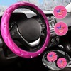 Pink Steering Wheel Cover with Rhinestone Pink Car Accessories for