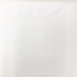 OZ ROYAL Men's Handkerchief, White, Ceremonial Occasions, Formal, Large, 100% Cotton, 17.7 x 17.7 inches (45 x 45 cm), white