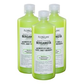 Shampoo Bergamota Florigan Anticaída Cabellos Grasos Pack 3x1L