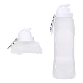 TNSLAND Foldable Water Bottle, Foldable Water Bottle, 500 ml, Portable Sports Water Bottle, BPA-Free with Leak-Proof Design for Hot Cold Drinks, Outdoor Sports, Travel (White)
