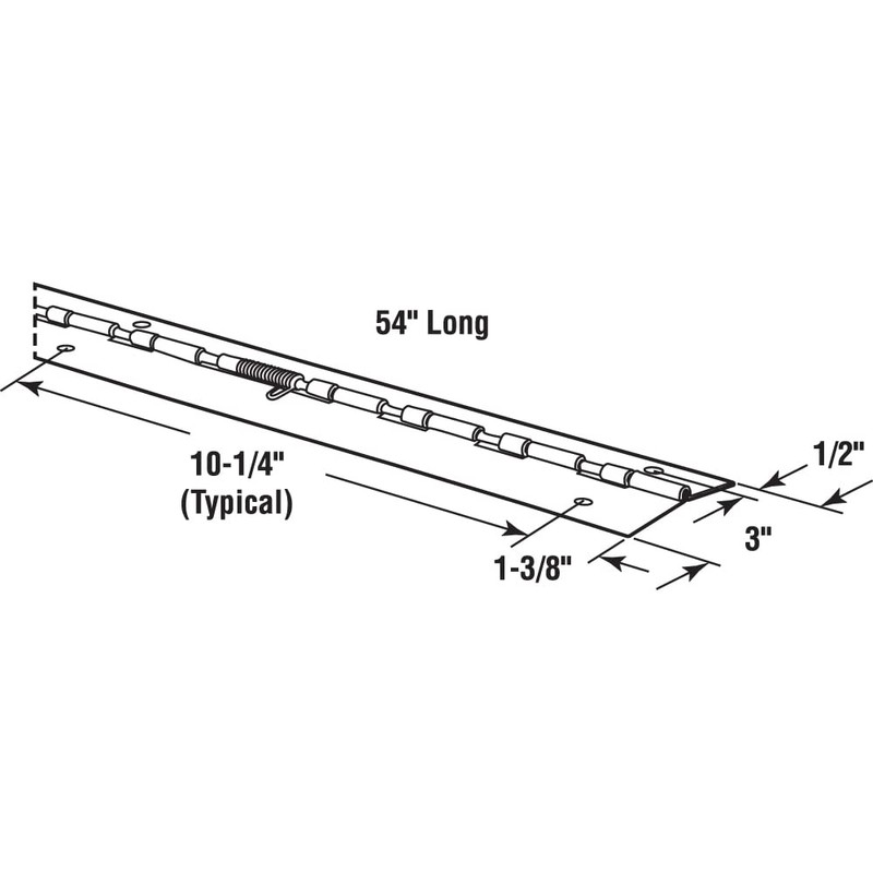 Sentry Supply 658-4049 Piano Hinge, 3 In. x 54 In.,