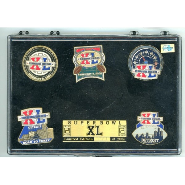 PDI Super Bowl XL 5 Pin Set Five Pins 40