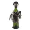 Wine Bodies Army Soldier Metal Wine Bottle Holder, Charcoal