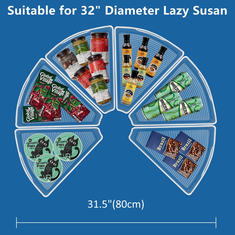 JOWBOOW Lazy Susan Organizer Bins for 32"-33" Diameter Corner Cabinet