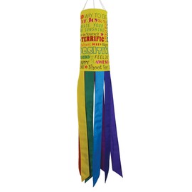 In the Breeze 5138 Good Vibes 40-Inch Windsock-Colorful Outdoor Décor