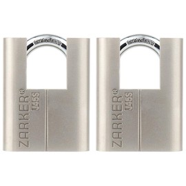 Zarker J45S keyed Alike Padlocks, Heavy Duty Stainless Steel Shackle Lock, 6 Keys, Waterproof and Rustproof Storage, Warehouses, Garage, Outdoors, 2-Pack