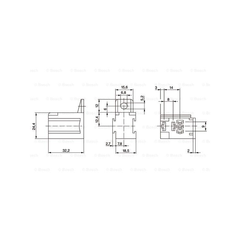 Bosch 3334485045 Plug Housing for Mini Relay 12V, with Relay