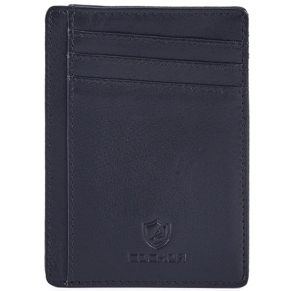 Front Pocket Wallet for Men Women Slim Minimalist Real Leather