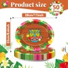 CHUNNIN 50Pcs Hawaiian Luau Oval Paper Plates 11 Inch Tiki