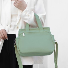 DOURR Canvas Crossbody Handbags for Women with 3 Zipper Compartments Durable Daily Satchel (Green)