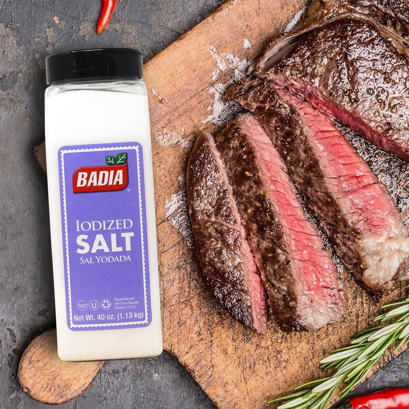 Badia Iodized Salt, 40 oz – Essential Kitchen Salt for