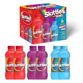 SKITTLES™ Flavored Drink - Variety Pack | Non-Carbonated Drinks with Fruity Flavors | 12-14 Fl oz. Bottles of Original, Tropical, and Wild Berry - Pack of 6