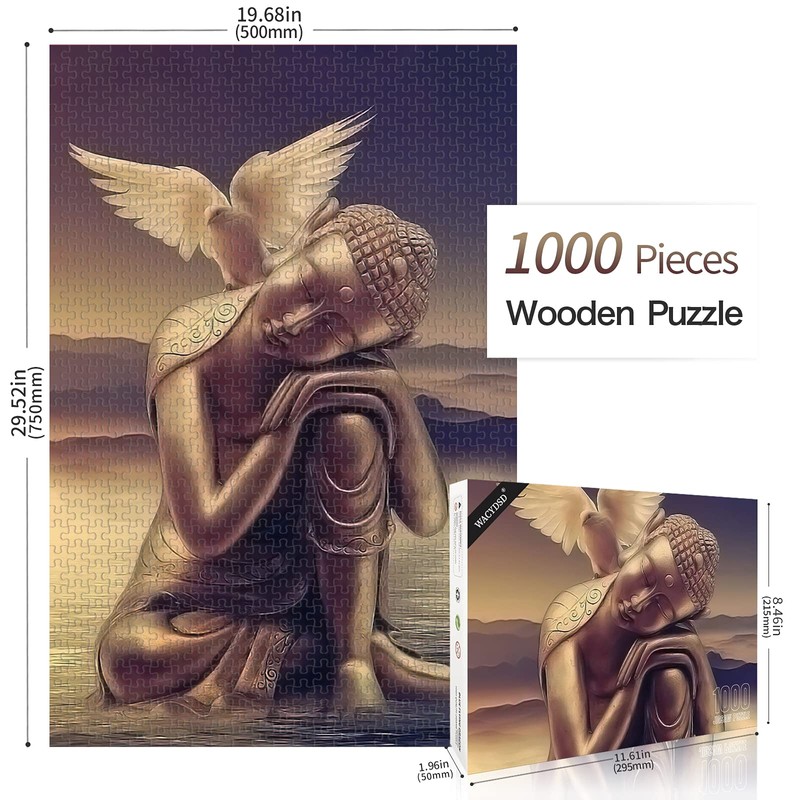WACYDSD Puzzle 1000 Pieces Buddha and White Dove Classic Puzzle