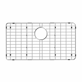 iPEGTOP Sink Bottom Grid, Stainless Steel Sink Protector 28-7/8" x 14-3/8" Rear Drain Hole with Corner Radius, Sink Grate Sink Rack for Bottom of Kitchen Sink Single Sink Bowl with Sink Hole Cover