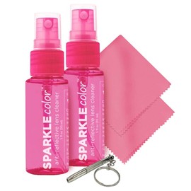 OPTIPAK Sparkle Anti-Reflective Lens Cleaner & Repair Kit – (2) 1oz Glasses Cleaner Spray, (2) Microfiber Cloths & Keychain Screwdriver for Eyeglasses, Sunglasses, Lenses & Screens (5 Piece Set)