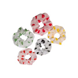 Pink Hair Scrunchies for Women Girls Pink Ponytail Holders Pink Hair Ring Tie BW33 (Set-D)