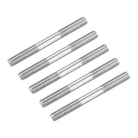 METALLIXITY Double Ended Stud Screws (M8 Thread 80mm Length) 5pcs, 304 Stainless Steel Dual Threaded Rod Bolts - for House Maintenance
