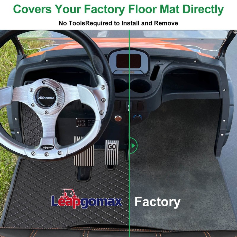 Golf Cart Floor Mat for ICON i20 i40 Full Coverage