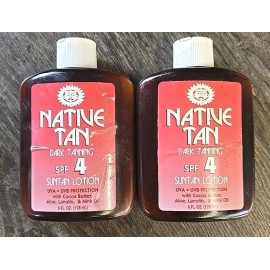Native Tan 2 Vintage Native Tan SPF4 Dark Tanning Lotion 6oz UVA UVB W/ Aloe & Cocoa Butter