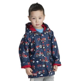 Hatley Boys' Little Printed Raincoats, Red Farm Tractors, 3 Years