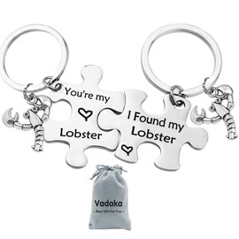 Vadaka Anniversary Keychain Couple Keychain I Found My Lobster You're My Lobster Keychain Set Gift for Boyfriend, Girlfriend Puzzle Couple Keychain Gift for Him and Her,Valentine's Day Birthday