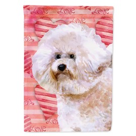 Caroline's Treasures BB9792GF Bichon Frise #2 Love Flag Garden Size, Small, Multicolor