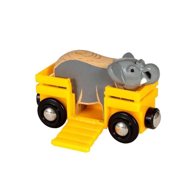 BRIO World Animal Safari Elephant & Wagon Toy Train for