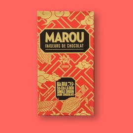 Marou Origin Ba Ria 76% Cacao Dark Chocolate Case Pack of 10 | Vietnam Single Origin, Dairy Free, Gluten Free, Soy Free | 10 x 80g Bar