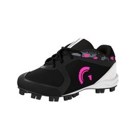 Guardian Baseball and Softball Low Top Cleats for Youth Boys and Girls - Black/Lowlighter Pink, 7