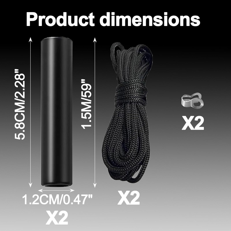 2PCS Bathroom Light Pull Cord 150cm Nylon Pull Switch Cord