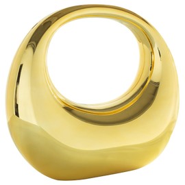 YYW Women Acrylic Evening Handbag Unique Moon Top Handle Clutch Purse Shoulder Bag for Party Prom (Gold)