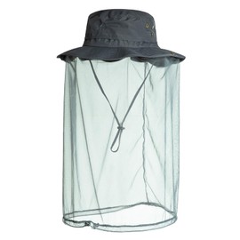 TOP-EX Detachable Net Fly Sun Hats for Men Wide Brim Fishing Bucket Boonie UV Protection UPF50+ Waterproof Summer Large X-Large L XL Dark Grey