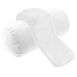 TIESOME 2 Packs Neck Roll Pillow Cover, Crystal Velvet Cervical Neck Pillow Case Bolster Pillowcases for Cylindrical Cushion Soft Travel Pillow Case Cover Cylinder Pillow Covers for Home(White)