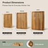 Teak Wood Cutting Board Set, 3-Piece Cutting Board with Stand