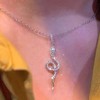 TseenYi Gothic Crystal Snake Pendant Necklace Silver Cz Serpent Rhinestone