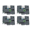 4Pcs Label Tape 12mm Waterproof Black On White Label Maker