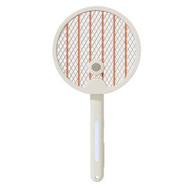 Electric Fly Swatter Racket 4 in 1 Automatic Portable Handheld Electric Fly Racket Bedroom Backyard Patio Camping Beige