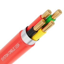 Syston Fire Alarm Wire Security Burglar Station Cable, 18/4 100 ft 100% Solid Copper Shielded FPLR/CL3R/FT4/CMR Riser-Rated UL and/or ETL Listed, 18 Gauge UV Resistant RoHS for Indoor/Outdoor Use